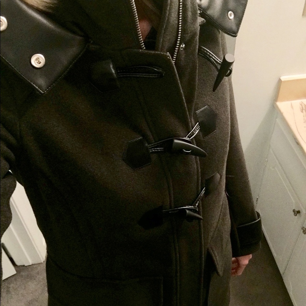 Andrew Marc dark olive wool coat - Picture 7 of 8